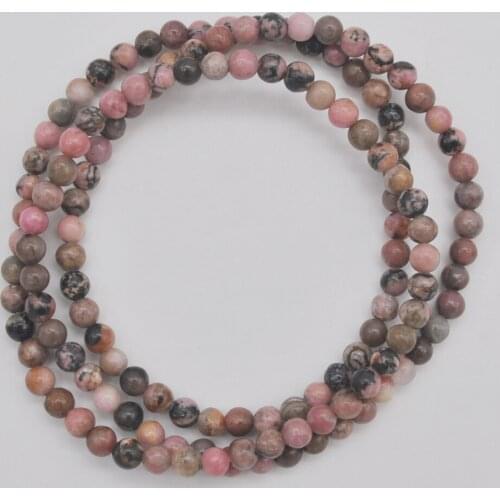 4MM Rhodonite Stone Beads Bracelet Bangle Necklace Stretch 22 Inch Jewelry G747