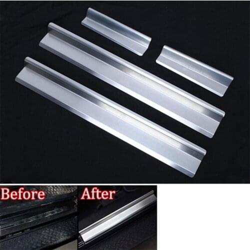 4pcs/set Stainless Car Front & Rear 4 Door Sill Entry Guards Plates Protectors Fit For Jeep Wrangler JK 2007-2015 Car-Styling