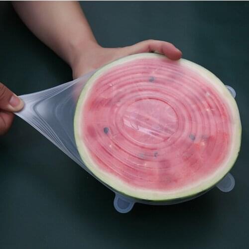 6pcs Silicone Elastic Cover Universal Cling Film Bowl Pot Silicone Cover Cooking Food Fresh Cover Microwave Cover