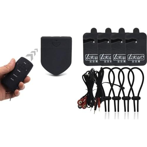 Wireless Remote Control 4 Pcs Penis Ring With Electro Shock Paste Body Massage Stimulation Medical Themed Sex Toys Kits For Man