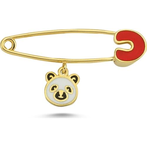 14K (585) Gold Enamel Safety Pin