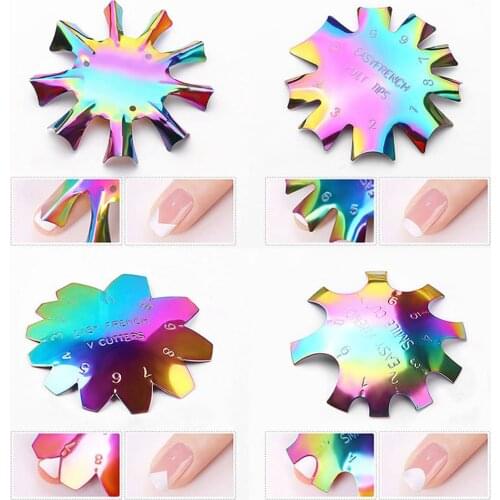 French Stainless Steel Nail Cutter Mold Stencil Trimmer Tips Manicure Edge Trimmer Nail Cutter Acrylic Nail Art Tools