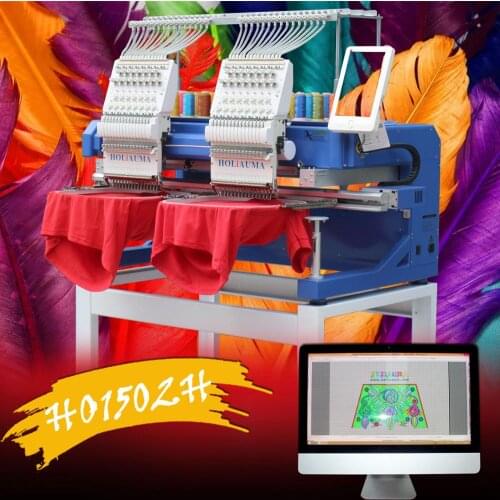 China 10 years service ! Made in China 2 head computerized embroidery machine for cap t-shirt flat 3D logo with DAHAO computer