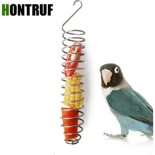 Stainless Steel Parrot Bird Food Baskets Foraging Equipment Fruit Vegetable Basket Parrot Toy Pet Puzzle Training Toy