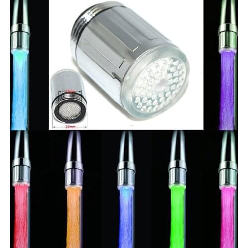 Creative Light-Up LED Faucet Colorful Changing Glow Nozzle Shower Head Water Tap Filter 7 Colors Temperature Sensor Fauce