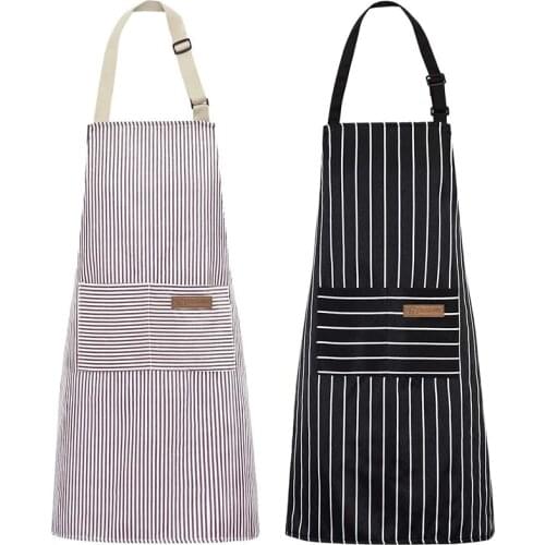 Cooking Aprons for Women and Men Kitchen Apron with 2 Pockets, Adjustable Bib Soft Chef Apron for Cooking, Serving