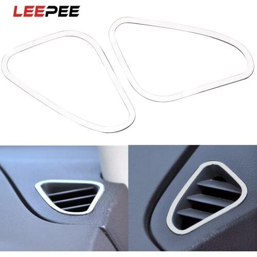 LEEPEE 1 Pair Car Air Conditioning Vent Trim Sticker For Ford Focus 2 MK2 2005 2006 2007 2008 2009 2010 2012 Decorative Frame