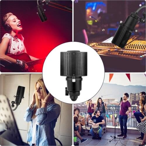 Microphone Isolation Shield Absorber Filter Vocal Isolation Aluminum Panel Condenser Microphone Recording Equipment Studio
