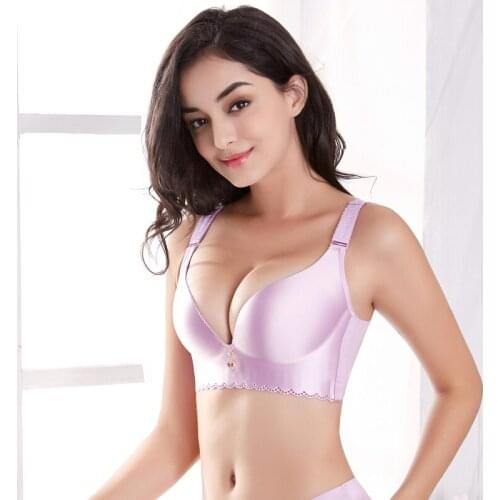 Fashion glamorous sexy ABCDEF cup extra large bra fat MM thin section underwear adjustment bra surface even smooth