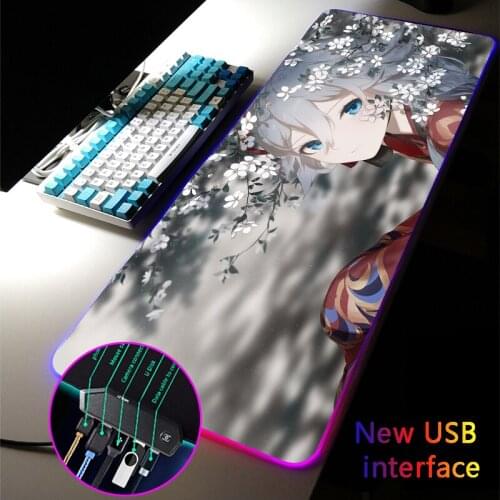 MRGLZY Drop Shipping Hot Game Honkai Impact Large XXL RGB Mouse Pad USB HUB MousePad Multi-interface Gamer Accessories Desk Mat