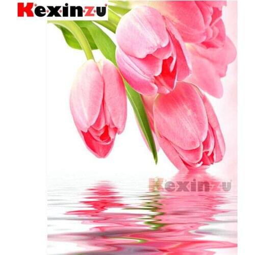 New 5D diamond painting full Square/Round diamond embroidery-Pink flowers-rhinestone DIY mosaic Cross Stitch 3D Home Decor Y0467