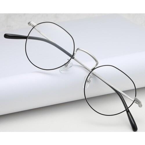 Logorela Alloy Titanium Glasses Women Myopia Optical Prescription Eyeglasses Frame Men Round Ultralight Eyewear FM8006
