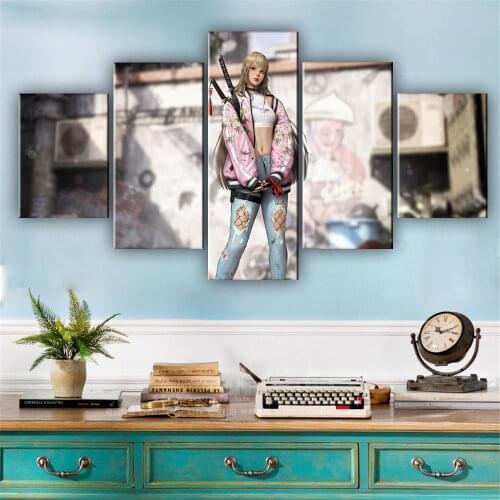 5 Piece Wall Art Canvas Game Figure Posters Sexy Girl Pictures And Prints Home Decor Modern Living Bedroom Decoration Paintings