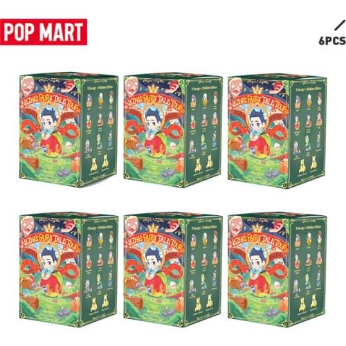 POP MART 6PCS Sale Promotion Nezhas Fairy Tale Tour series Chinese fairy tale Toys Action Figure blind box Birthday Gift Kid
