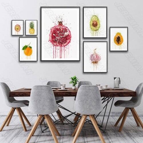 Nordic Style Home Decor Color Fruit Poster Nordic Style Waterproof Ink Print Art Painting Present Room Bedroom Decoration