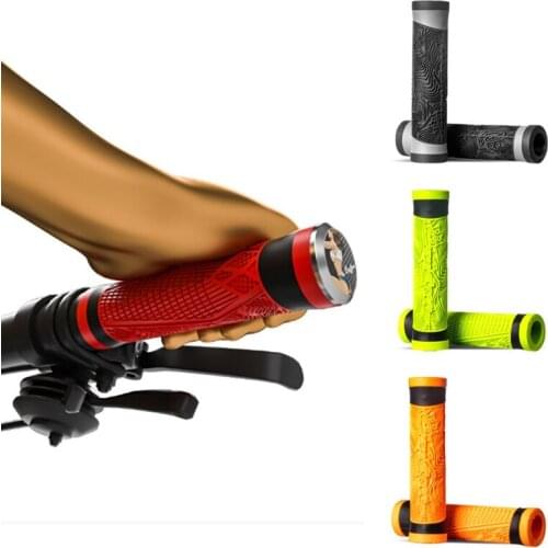 2pcs/1Pair Bicycle Shockproof Handlebar Grips Cover Outdoor Mountain Cycling Mtb Bike Silicone Grip Anti-slip Handle Bar