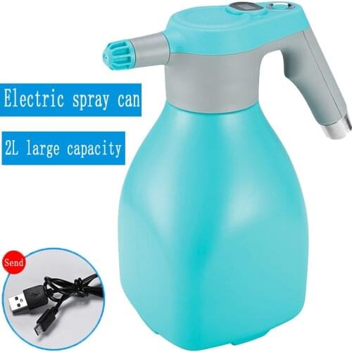 2000ML Large Capacity Hand-Held Electric Spray Pot Portable Mist Nozzle Watering Can Sprayer Bottle Water Spray Gardening Tools
