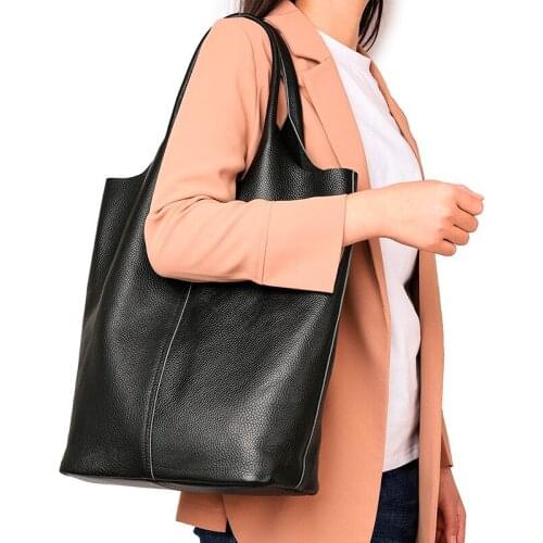 Luxury soft leather ladies large-capacity one-shoulder mother-and-child bag natural leather casual
