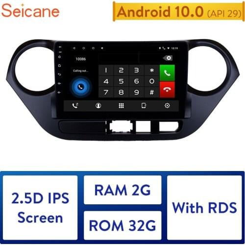 Seicane Android 10.0 GPS Navigation 9" Car Stereo radio for 2013-2016 HYUNDAI I10 Left Hand Drive With RAM 2GB ROM 32GB IPS