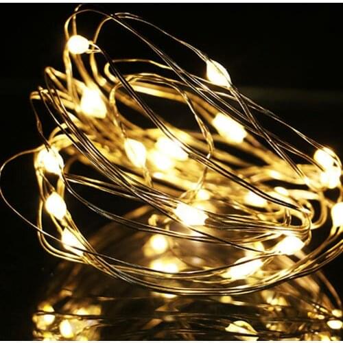 LED String Lights Decorative Copper Wire Lamp Energy Saving Open Lid Induction Lamp Fairy Light Warm White for DIY Xmas Party