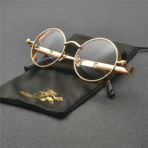 MINCL Vintage Round Sunglasses Women 2019 Fashion Metal Sun Glasses Men Small Punk Sunglass Man Mirror UV400 NX