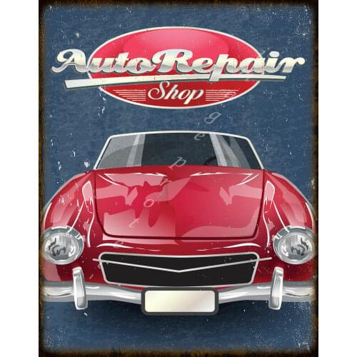 VINTAGE AUTO REPAIR SHOP METAL TIN SIGN POSTER WALL PLAQUE