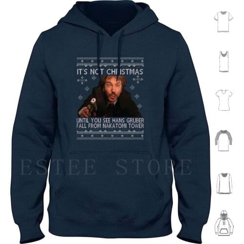 Die Hard Its Not Christmas Unil Hans Gruber Falls Off Nakatomi Tower Knit Pattern Hoodies Long Sleeve Die Hard