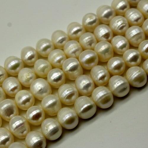 Pearl: 9-10mm Natural Freshwater Pearl Beads DIY Loose Beads For Jewelry Making Beads Strand 15" Wholesale