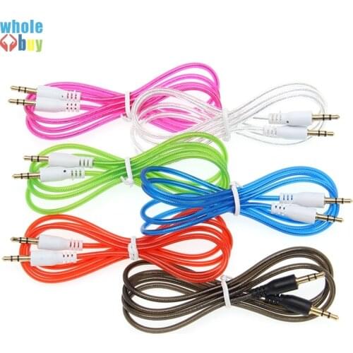 1000pcs/lot Wholesale Audio Cable Crystal Stereo 3.5mm Male To Male High Quality Aux Cable for Mobile Phone Tablet Car Aux Cord