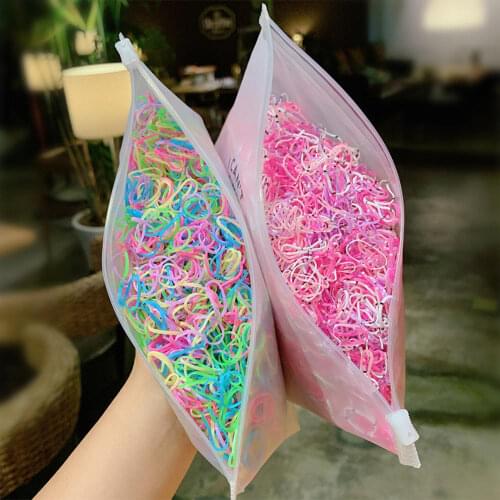 1000Pcs/Pack Disposable Childrens Hair Bands Girls Cute Elastic Rubber Band Rope Ponytail Gum Kid Hair Accessories Headband