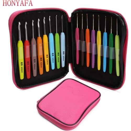 16 Size/set Soft Handle Crochet Hooks Knitting Needles Weave Craft Yarn for Home Sewing Needlecrafts Tools