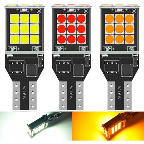 2PCS T15 921 W16W 3030 24SMD LED Auto Additional Brake Lamps Backup Reverse Bulbs Daytime Running Lights Car Goods Super White