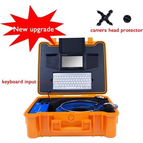 20M Sewer Pipe Inspection Video Camera 25mm Waterproof Camera Head Drain Sewer Pipeline Industrial Endoscope With 7inch Monitor