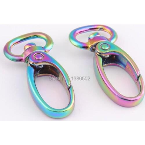 20pcs/lot Fashion Rainbow Swivel Clasp Snap Hook Lobster Clasp Buckle Decoration for bag accessories