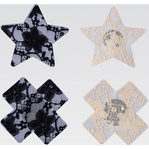 3Pairs Nipple Cover Breast Petals Mixed Paste Lace Adhesive Stain Fashion Pasties Heart Star Cross Intimates Accessories