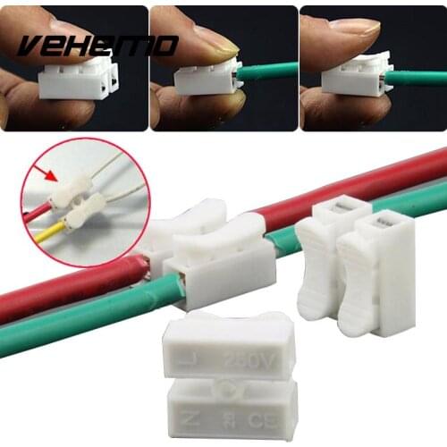 30PCS x 2P Lamp Quick Spring Clamp Solding Wire Connector Terminal Block