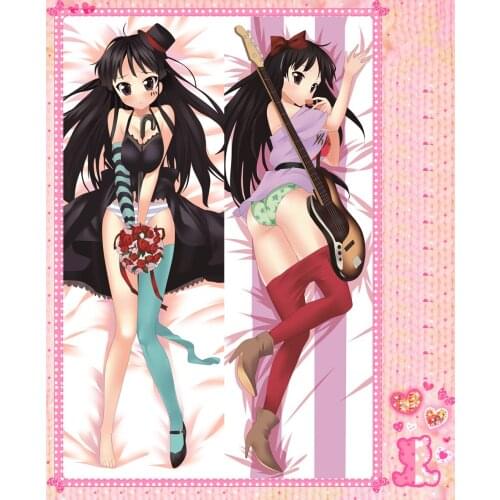 Anime Cartoon K-ON! Double Bolster Hugging Pillow Case Pillow Cover Pillowcase Peach Skin 2 Way No.9031