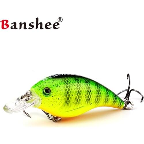 Banshee 2.4" Shallow Diving Crankbaits Rattle Fishing Lures Artificial Hard Bait for Bass Fishing