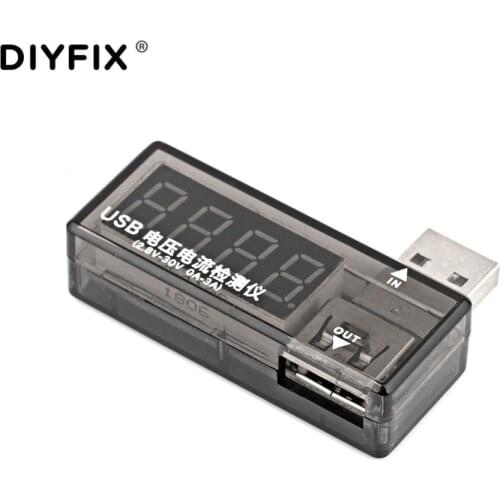 DIYFIX USB Tester Charger Doctor Digital Cell Phone Battery Tester USB Detector Voltage Current Meter Ammeter Detector Indicator