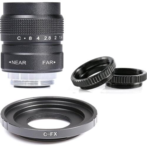 Fujian 25mm f/1.4 APS-C CCTV Lens+adapter ring+2 Macro Ring for Fujifilm X Mount Mirroless Camera XT10/XT20/XT30/X100F