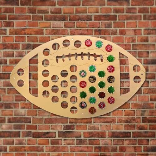Football Beer Bottle Cap Map Collection Wall Art Custom-made Beer Cap Map Wooden Craft Gift For Beer Lover Football Fan
