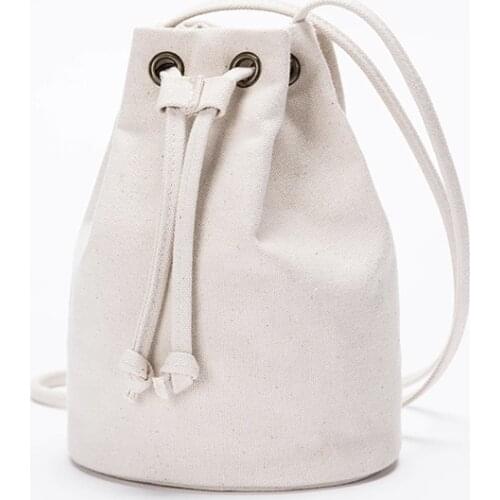 Canvas bag female new bucket bag female shoulder Messenger Korean Harajuku mini bag