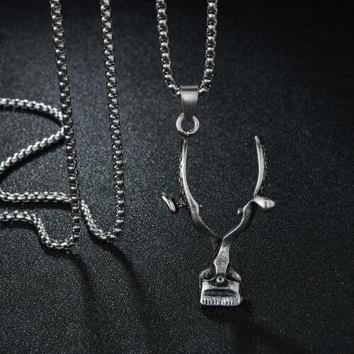 Punk Barber Clipper Eyelash Curler Pendant Necklace Vintage Strange Collar Chain For Man Women Chic Jewelry Gift