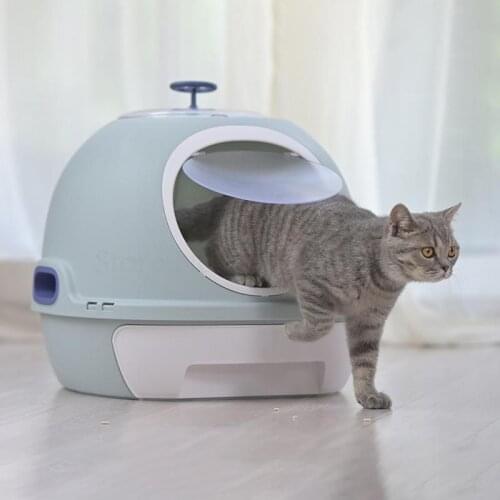 Cat Litter Box Fully Enclosed Cat Toilet With Automatic Purifier Deodorant And Splash Prevention Large Sand Pot Pet Cat