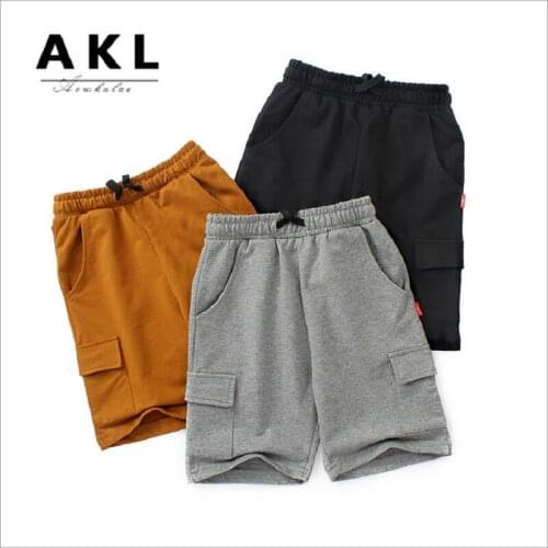 Summer Kids Shorts For Boys Knitted Shorts Patchwork Striped Soft Cotton Sporty Shorts For Teenagers Big Boys 4-13 Years Wear