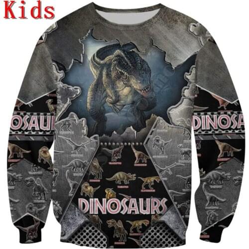 Love Dinosaur Hoodies T-shirt 3D Printed Kids Sweatshirt Long Sleeve Boy For Girl Funny Animal Pullover 16