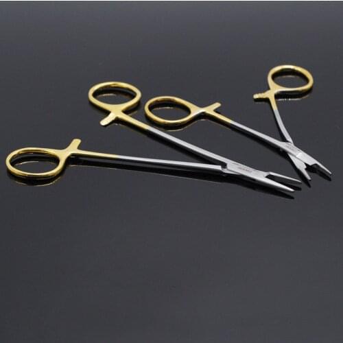 Dental 2Type Needle Holder Pliers Stainless Steel Forceps Orthodontic Tweezer For Dentist Lab