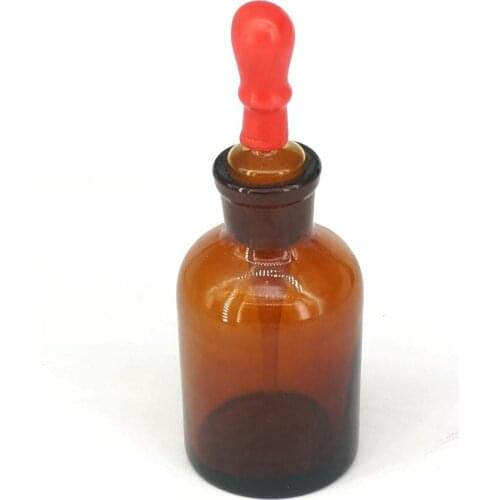 60mL Dropping Brown Glass Bottle Pipette And Latex Rubber Nipple Laboratory Chemistry Equipment