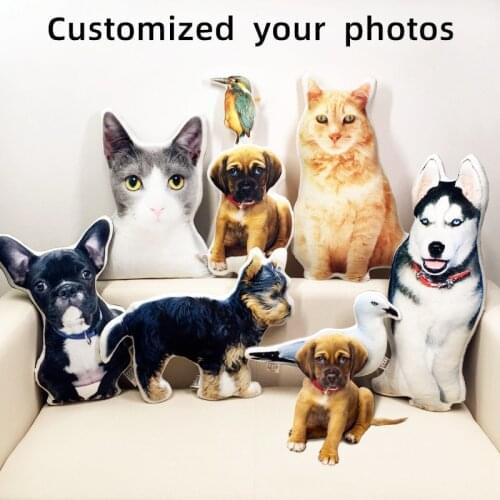 Photo Customization DIY dog Cushion Pet Plush Toys Dolls Stuffed Animal Cat Pillow Sofa Car Decorative Creative Birthday Gift