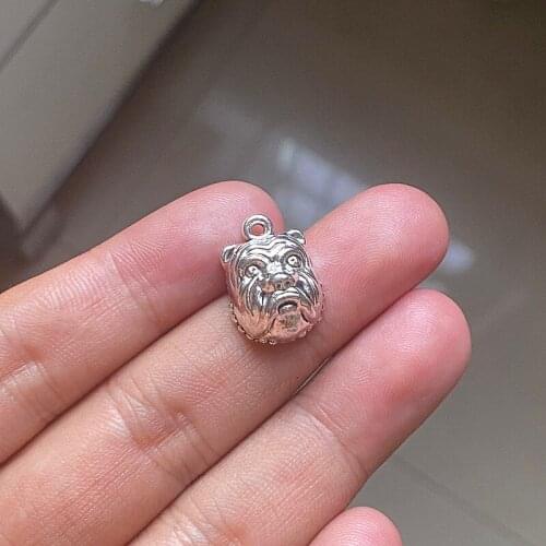 30pcs/lot Dog Pug Bulldog Connector Charms,For Antique Making Pendant Fit,Vintage Tibetan Silver,Jewelry DIY Necklace Earrings